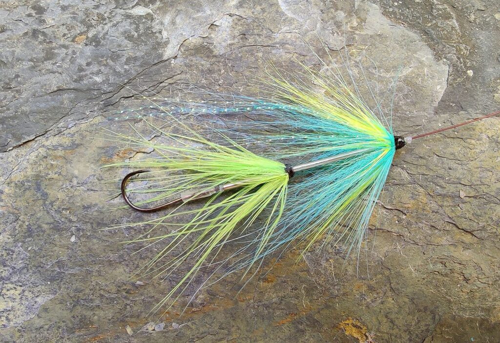 Blue and Chartreuse Intruder Tube Fly